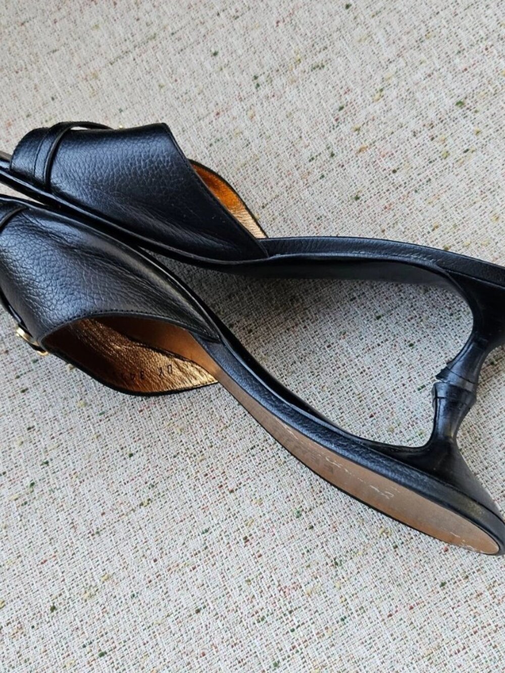 Vintage Salvatore Ferragamo Women Sandal Leather Upper Shoe Size 6.5 Made Italy - Picture 7 of 12